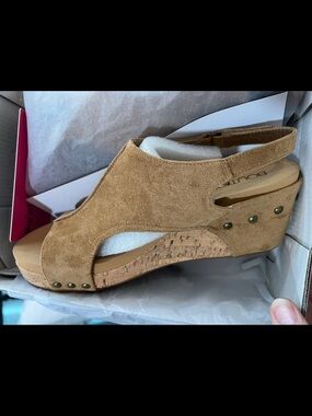 Corky’s Tan Suede Wedge Sandal - Women